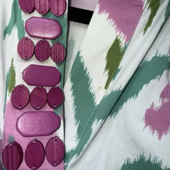 Sheridan French Women’s Eloise Maxi Dress Tulip Okay Print Teal Pink Size Small - Picture 6 of 10